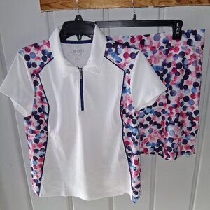 Izod Golf Tennis Pickleball Skort and Top Outfit Sz L